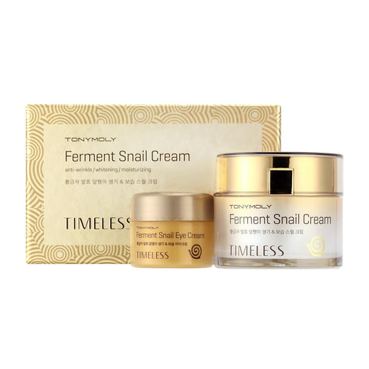 TONYMOLY Timeless Ferment Snail Cream 10.4 oz – 70% Gold Fermented Snail Mucin Face Cream for Hydration, Barrier Repair & Anti-Aging – K Beauty Moisturizer for Radiance, Firmness & Nourished Skin