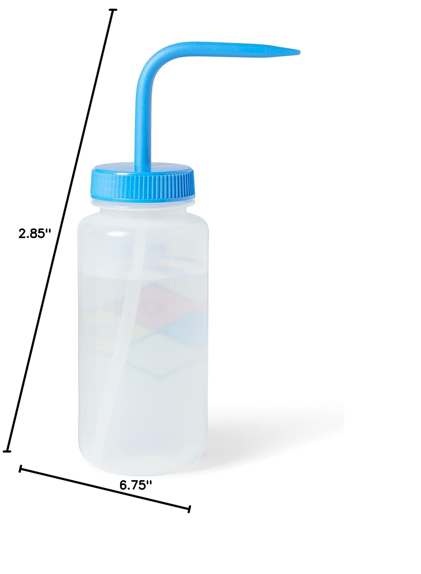 United Scientific™ UniSafe™ Laboratory Grade Wide Mouth LDPE Vented Chemical Wash Bottle, Water (H2O), 500mL (16oz), 4-Color, Pack of 6