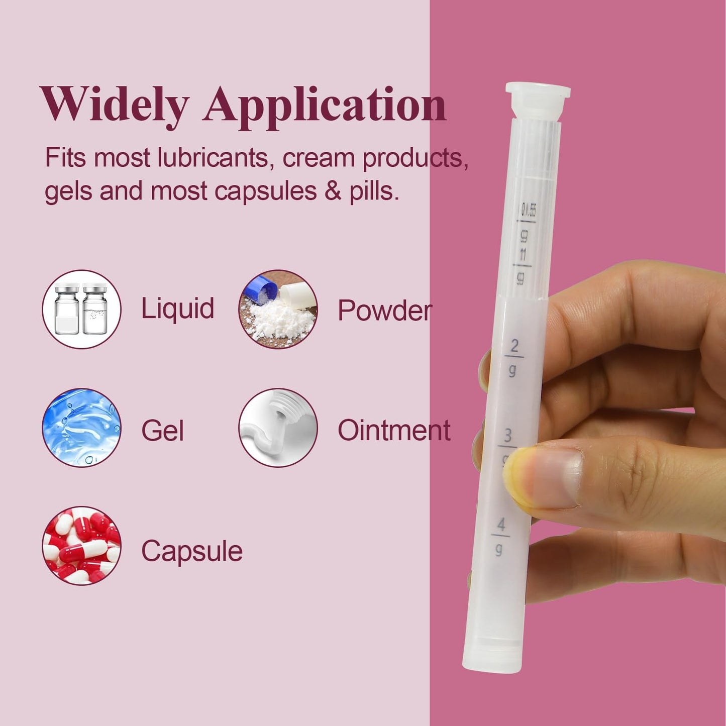 40 Packs Disposable Vaginial Suppository Applicators - Fits Lubricants, Creams and Most OTC Gels, Individually Wrapped Feminine Care Applicator with Dosage Markings