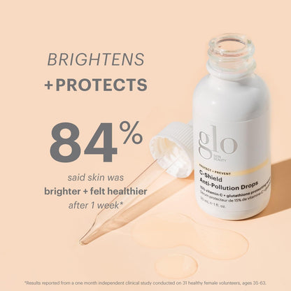 Glo Skin Beauty C-Shield Anti-Pollution Drops Travel Size, Offers Advanced Anti-Pollutant and Blue Light Protection for Improved Complexion Clarity and Renewed Radiance (0.43 Fl Oz)