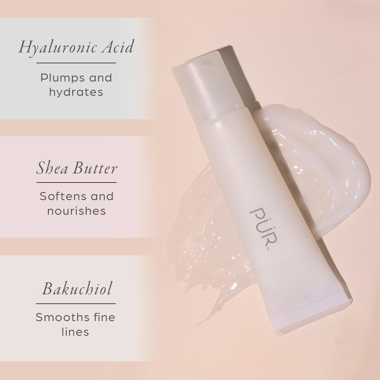 PÜR MINERALS Hydrating Lip Balm - Peptide-Infused, High-Shine Conditioning Lipgloss Nourishes, Softens & Hydrates - Moisturizing Lip Care Product for Smoother, Softer-Looking Pout, 0.5 Oz