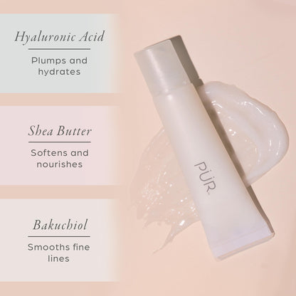 PÜR MINERALS Hydrating Lip Balm - Peptide-Infused, High-Shine Conditioning Lipgloss Nourishes, Softens & Hydrates - Moisturizing Lip Care Product for Smoother, Softer-Looking Pout, 0.5 Oz