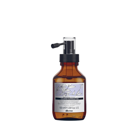 Davines Naturaltech Calming Superactive, Soothing & Relieving for Sensitive Scalp - With Blueberry Phytoceuticals - Leave-In Serum Calms Irritation Instantly, Travel Size, 3.38 Fl Oz