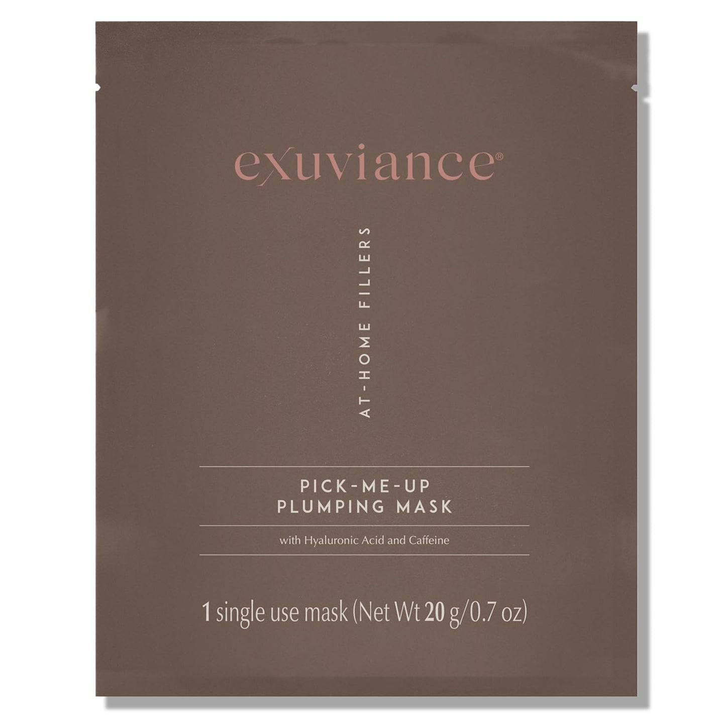 EXUVIANCE Pick-Me-Up Plumping Mask with Pure Hyaluronic Acid and Caffeine for Instant Plumping Hydration - Reveal Smooth, Supple and Luminous Skin, For All Skin Types - Single Use Sheet Mask, 0.7 oz