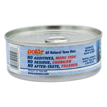 MW Polar All Natural SOLID WHITE TUNA in Water, Easy Open Can, Wild Caught, Sustainable Fishing, Dolphin Safe, Tender, No Preservatives/Residue, Gluten Free, Lean Protein, Kosher, 5oz (Pack of 12)