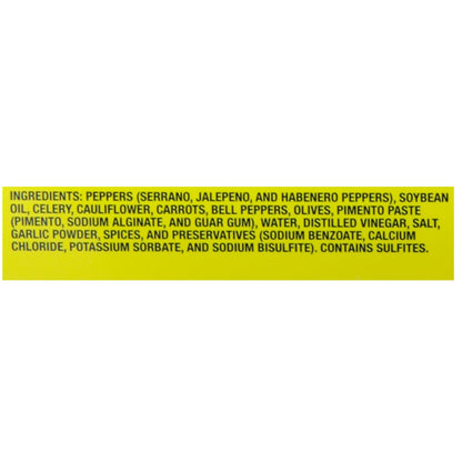 Ziyad Giardiniera Mediterranean Peppers Mix, Hot, 32 Ounce