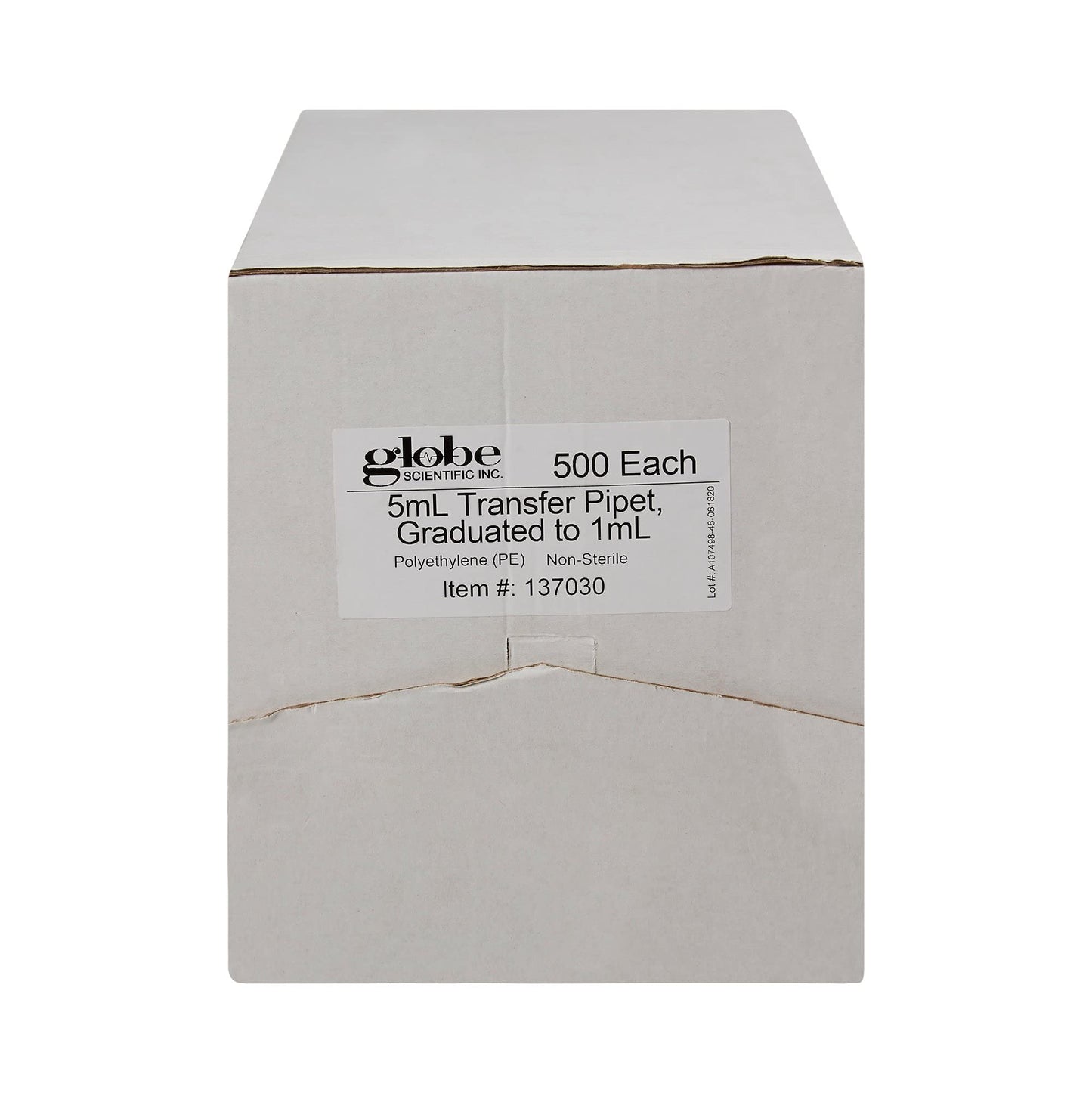 Globe Scientific LDPE Transfer Pipette 5 mL 0.25 mL Graduation Increments 3.4 mL Draw Volume 5000 pcs