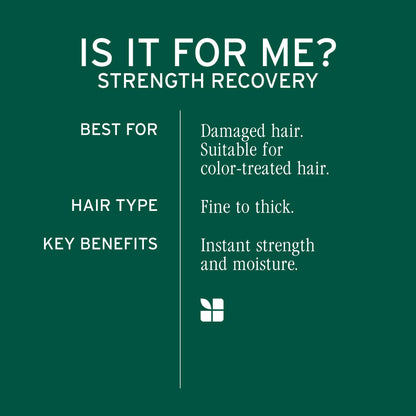 Biolage Strength Recovery Deep Treatment - Instantly Nourishes & Protects, Fortifies Strands, Reduces Breakage, With Olive Squalane & Proteins, Vegan, Paraben-Free