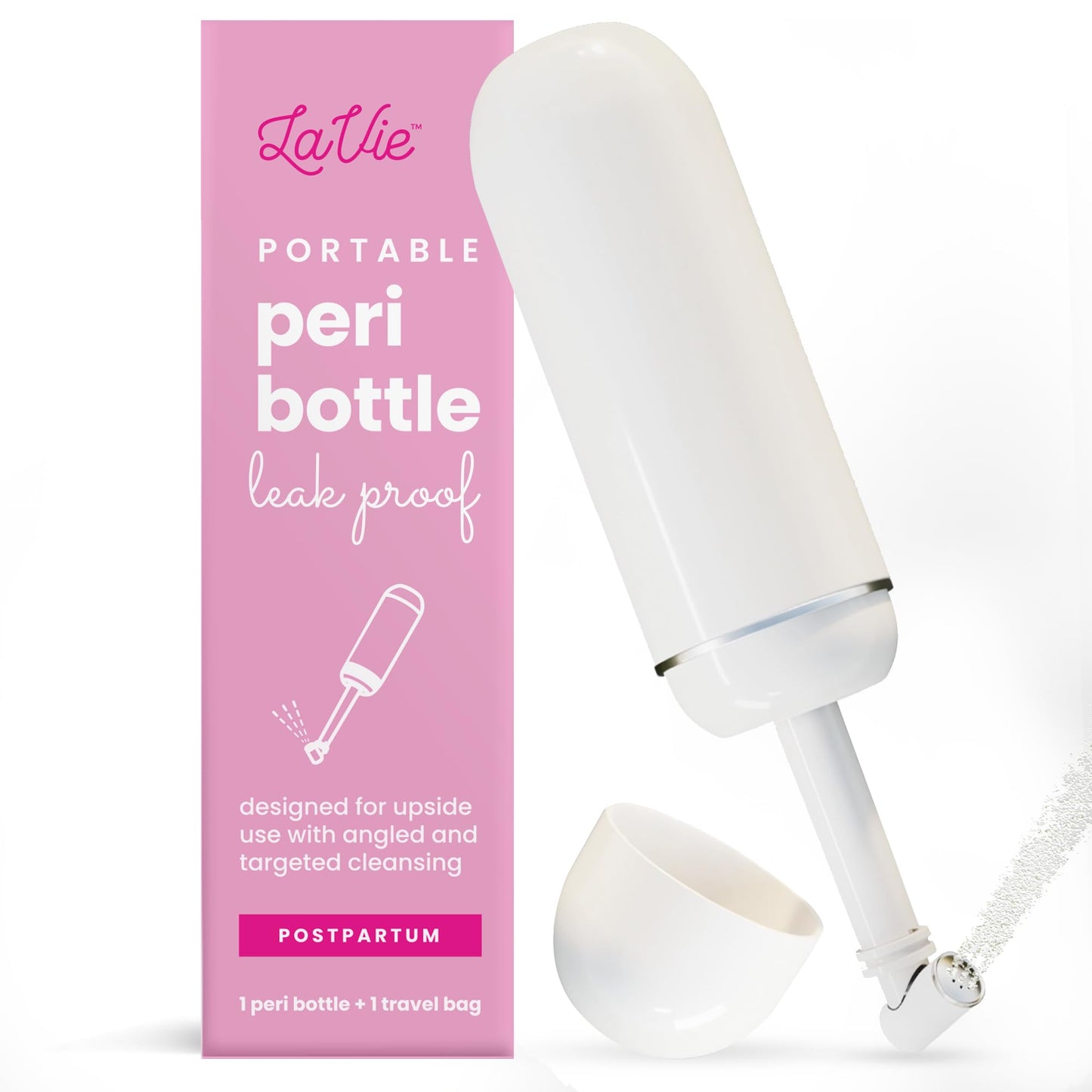 LaVie Peri Bottle for Postpartum Care, Portable Bidet, Upside Down Spray Bottle for Relief, Tears, and Hemorrhoids After Birth, Postpartum Essential