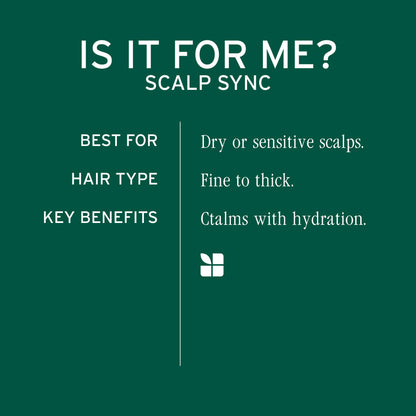 Biolage Scalp Sync Calming Shampoo - Gently Cleanses Dry & Sensitive Scalps, Hydrates & Soothes, Fermented Tea Blend & Glycolic Acid, Vegan & Paraben-Free