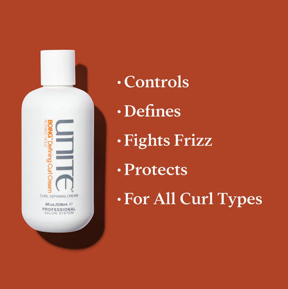UNITE Hair – BOING Defining Curl Cream – Curl Activating Styling Cream for Definition, Flexible Hold & Frizz Control – For Wavy, Curly & Coily Hair – UV & Thermal Protection – 8 Fl Oz