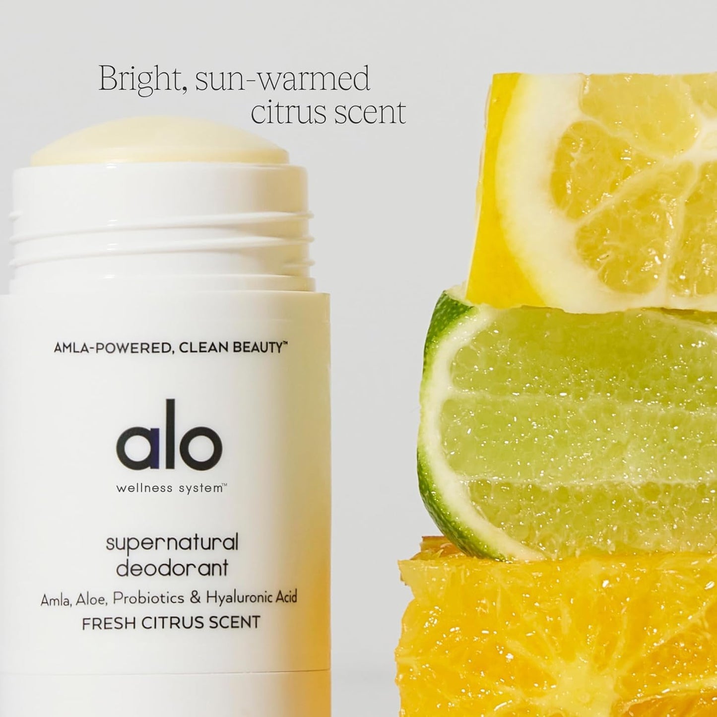 ALO Yoga Alo Supernatural Deodorant - Citrus Scented + Unscented - Long-Lasting, Skin-Saving, Soothing Deodorant - Aluminum & Baking Soda-Free - 1.7 Oz (2 Pack)