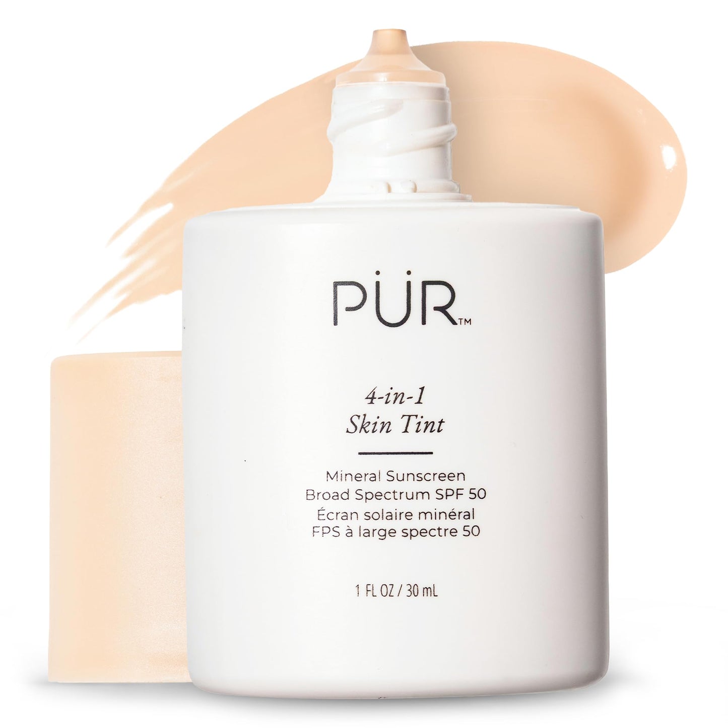 PÜR MINERALS Tinted Sunscreen for Face, 4-in-1 Skin Tint - Broad Spectrum Mineral Sunscreen, SPF 50 - Tinted Facial Moisturizer, Primer & Foundation for Sun Protection - Lightweight, Buildable