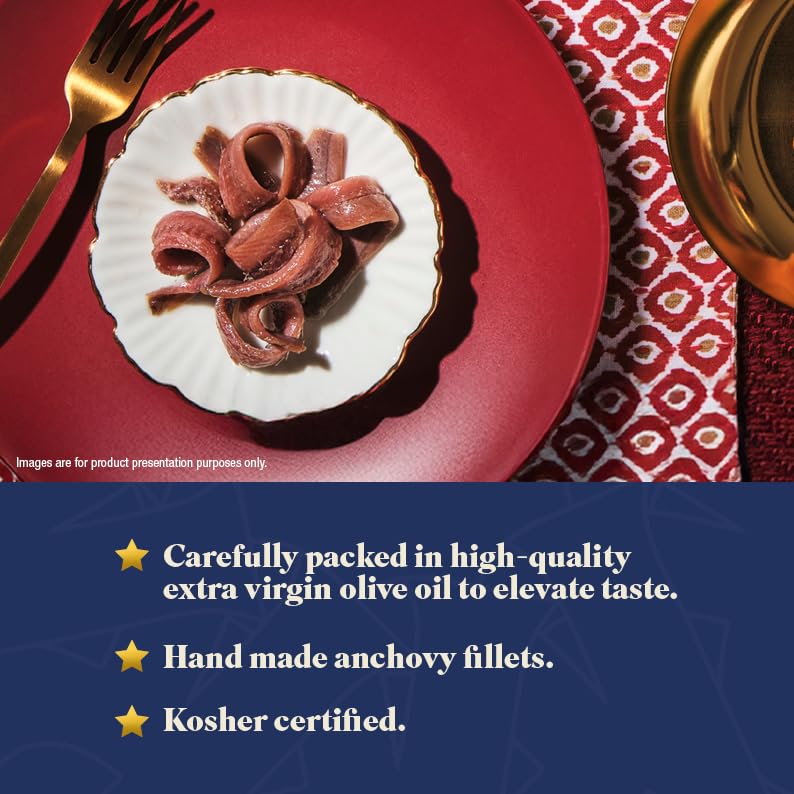 Rizzoli, Anchovies Fillets Extra Virgin Olive Oil, 3.17 Ounce