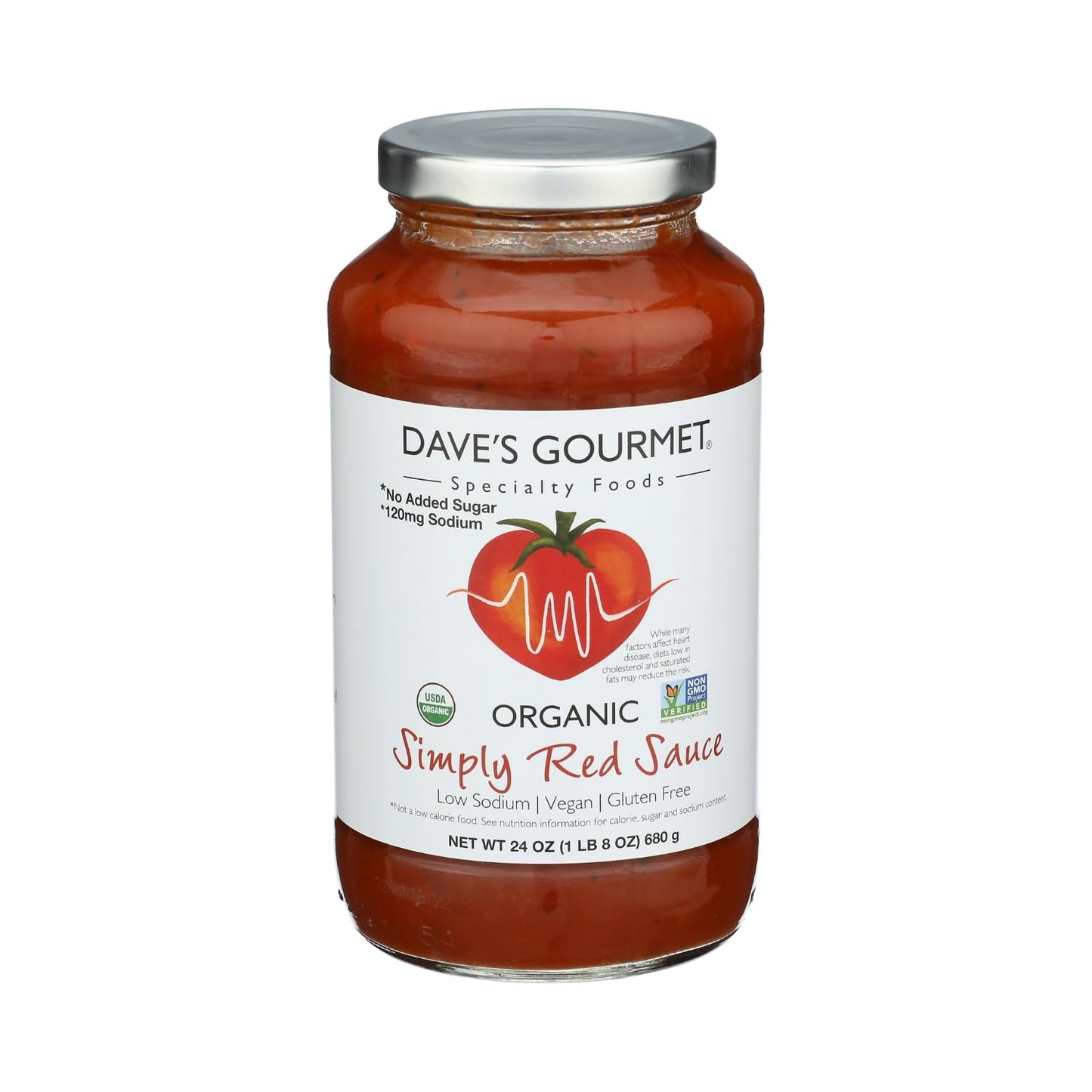 Dave's Gourmet Organic Simply Red Sauce - Non GMO, Vegan, Gluten Free Tomato Sauce