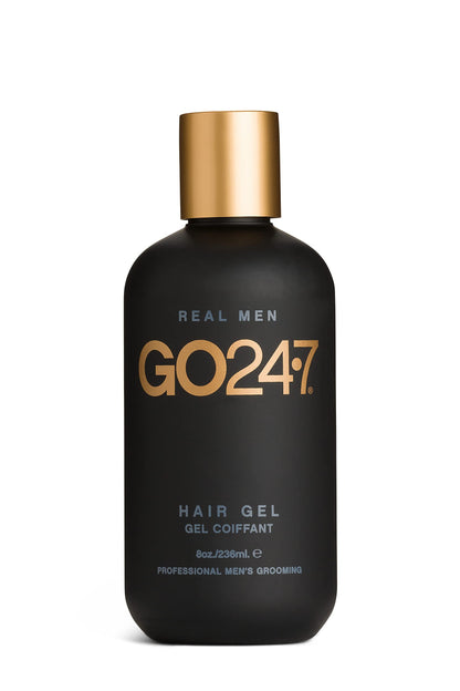 GO247 Hair Gel - Medium Hold Styling Gel for Men - Creates Definition with Flexible, Brushable Control - Flake-Free Formula with Light Ginseng Scent – Alcohol-Free, 8 Fl Oz