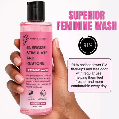 Premium Yoni Feminine Wash – pH Balance Minty Feminine Wash – Natural Ingredients Feminine Care Daily Wash Great for Odor, Discharge, Dryness, BV – 8oz Bottle