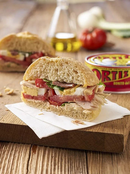 Ortiz White Tuna in Olive Oil, Fresh Tender Slices, Spanish Wild Caught Tuna, High in Protein and Omega 3 Fats, Excellent in Salad, Pasta or Sandwiches - No Need to Add Mayo, 3.95oz Can (Pack of 12)