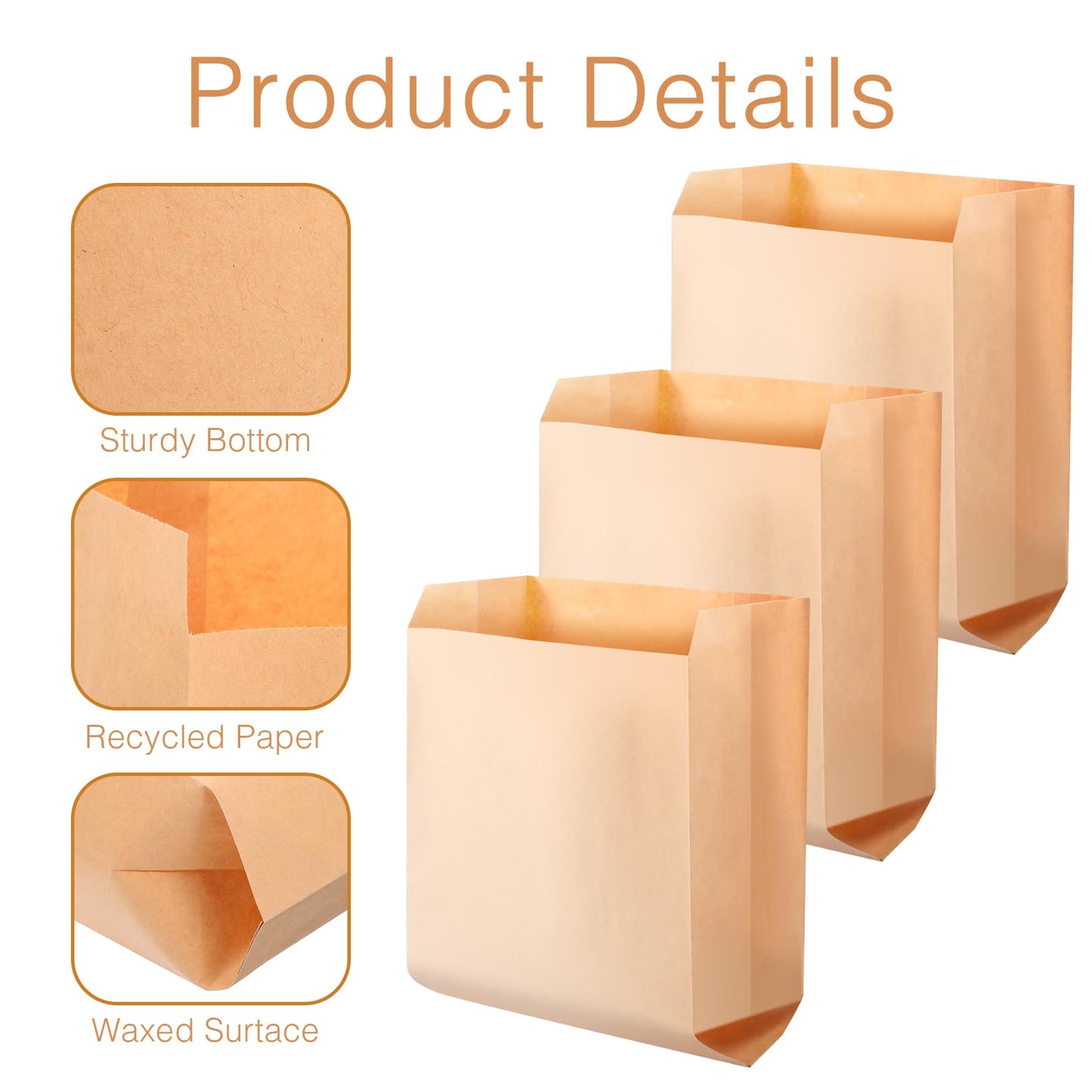 300 Pcs Waxed Kraft Feminine Hygiene Liner Bag, Business Restroom Bathroom Personal Dispensers 7.5 x 10" Waste Receptacle Paper Liners, Sanitary Napkin Disposal Bags, Kraft Bag