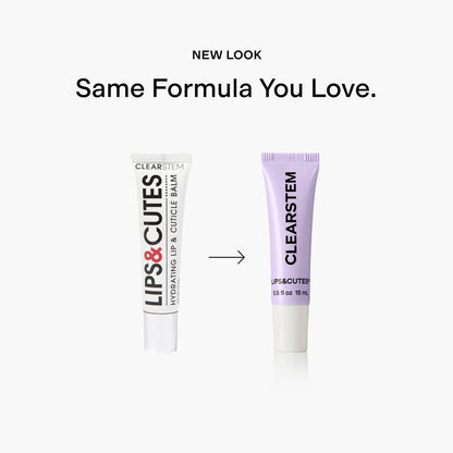CLEARSTEM LIPS&CUTES Lip Balm & Cuticle Care - Multi-Tasking Hydrating Balm with Peptides, Vitamin E & Green Tea - Lip Care Products & Cuticle Balm Essentials for Daily Soothing & Nourishing Routine