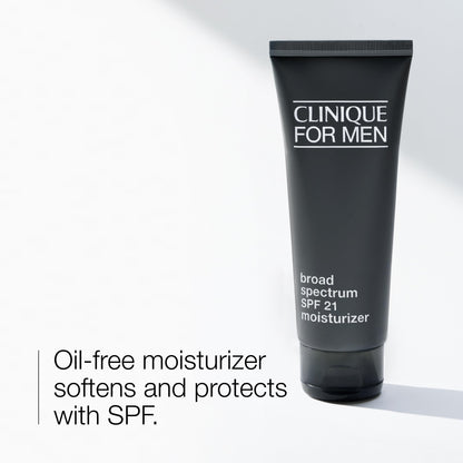 Clinique For Men Broad Spectrum SPF 21 Face Moisturizer | Oil Free Face Lotion With SPF | Hydrating + Protecting | For All Skin Types, 3.4 Fl Oz
