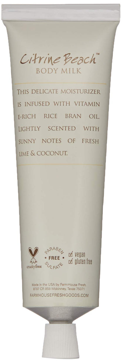 FarmHouse Fresh Citrine Beach Body Milk Travel Lotion, 2.4 Fl Oz