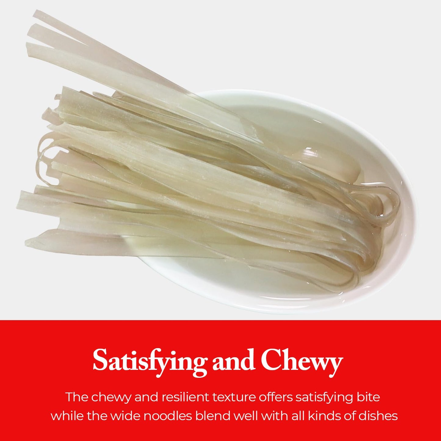 Wang Wide Glass Noodles - Korean Sweet Potato Glass Noodles for Japchae & Hot Pot - Sweet Potato Starch - Gluten Free, Vegan - Pack of 1 (10.58 oz)