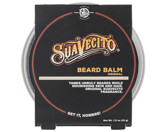 Suavecito Original Scent Beard Balm 1.5 oz Can - No Flaking, Eliminates Dryness & Itchiness - Conditions, Nourishes, Hair & Skin