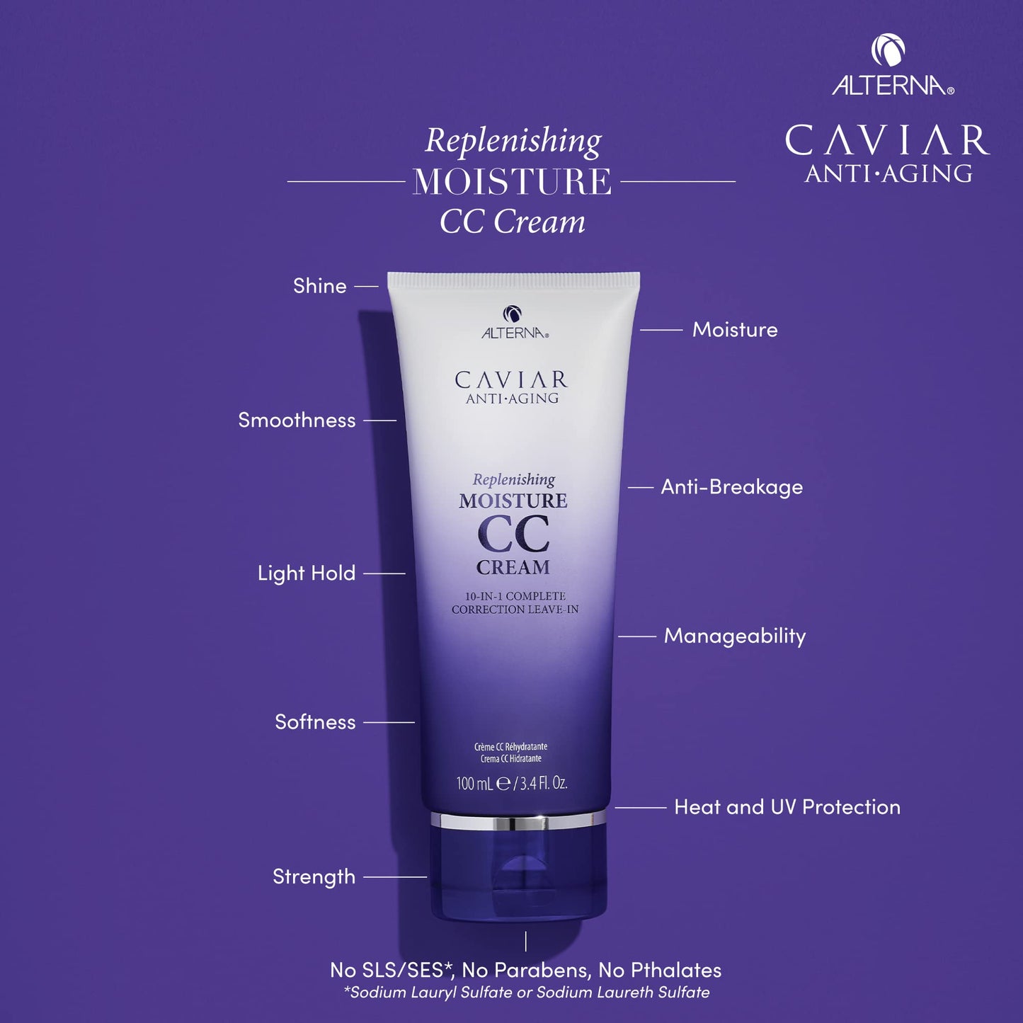 CAVIAR Anti-Aging Replenishing Moisture CC Cream |10-in-1 Hair Protection & Treatment Cream | Nourishes, Restores & Hydrates