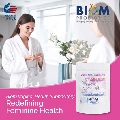 Biom Probiotic Suppository: Natural Vaginal pH and Odor Control Regimen; Balance and Nourishes Vaginal Microbiome; No Parabens (30)