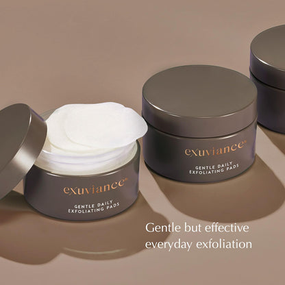 EXUVIANCE Gentle Daily Exfoliating Face Pads with PHA, Vitamin C and E Antioxidants, Green Tea and Cucumber Extracts, 60 pads
