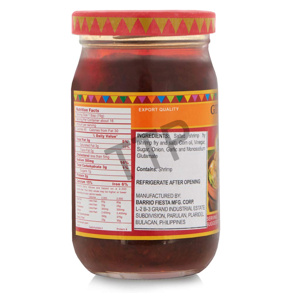Barrio Fiesta Ginisang Bagoong Sauteed Shrimp Paste - Spicy 8.85oz (250g)