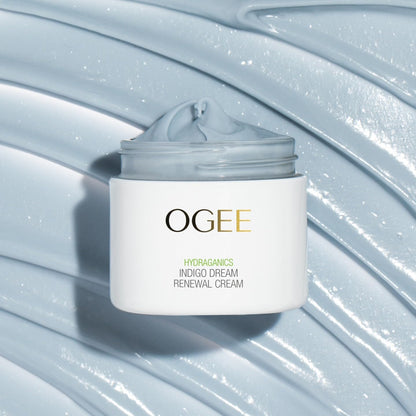 Indigo Dream Renewal Cream Face Moisturizer - Hydrating Face Cream with Hyaluronic Acid & Ceramides - Organic Ingredients, Cruelty-Free & Made in USA