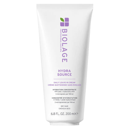 Biolage Hydra Source Leave-In Cream - Instantly Moisturizes & Seals Split Ends, For Dry Hair, With Fermented Aloe & Micro-Filtered Hyaluronic Acid