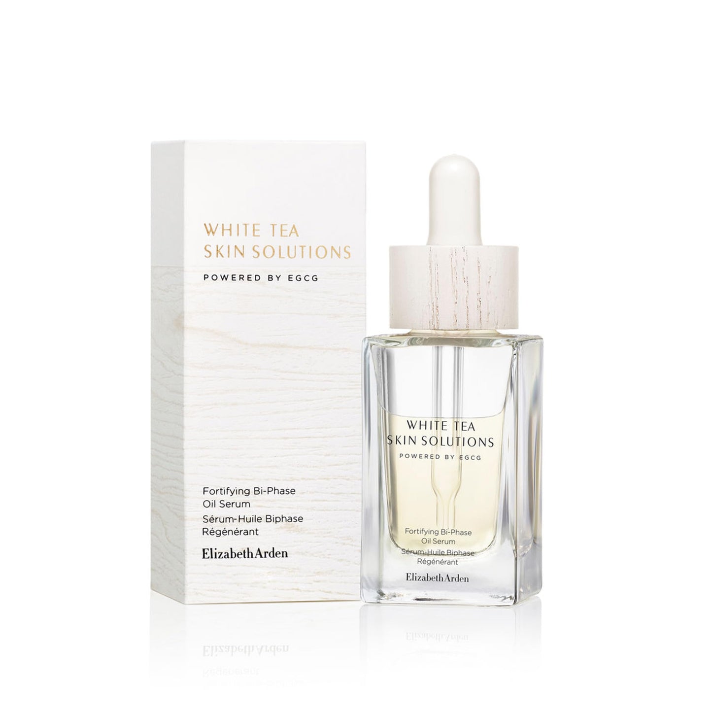 Elizabeth Arden White Tea Skin Solutions Fortifying Bi-Phase Oil Face Serum, Fine Lines and Wrinkles Treatment, Brightening Formula, 1.0 fl oz (Pack of 1)