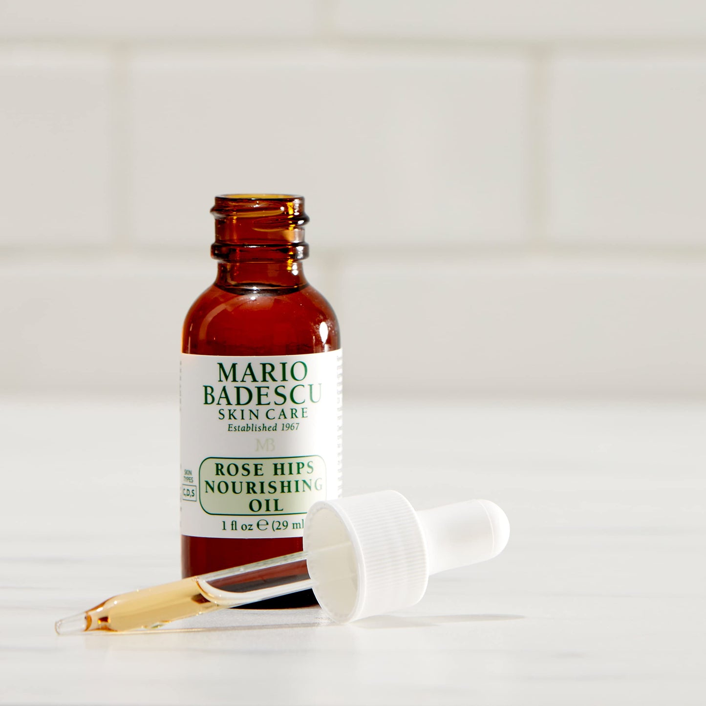 Mario Badescu Rose Hips Nourishing Oil/Serum for Combination, Dry and Sensitive Skin Facial Oil that Moisturizes & Smoothes Formulated with Rosehip Extract & Castor Oil 1 FL OZ (Pack of 1)
