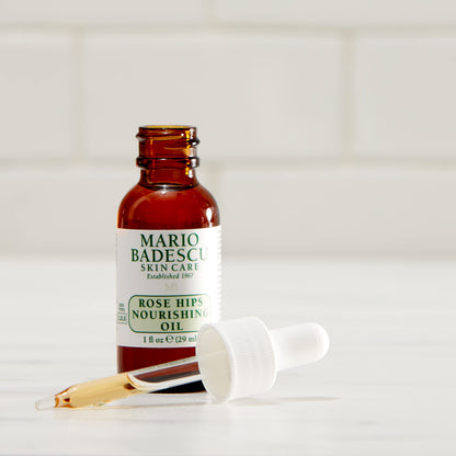 Mario Badescu Rose Hips Nourishing Oil/Serum for Combination, Dry and Sensitive Skin Facial Oil that Moisturizes & Smoothes Formulated with Rosehip Extract & Castor Oil 1 FL OZ (Pack of 1)