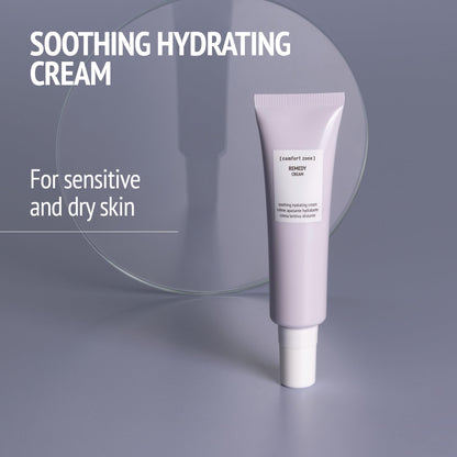 Remedy Soothing Hydrating Cream, Light Fragrance Free Nourishment, Reinforces Defenses, Prebiotic, Marula Oil, Clean Beauty, Made in Italy, Sensitive & Delicate Skin, 2.03 Fl Oz