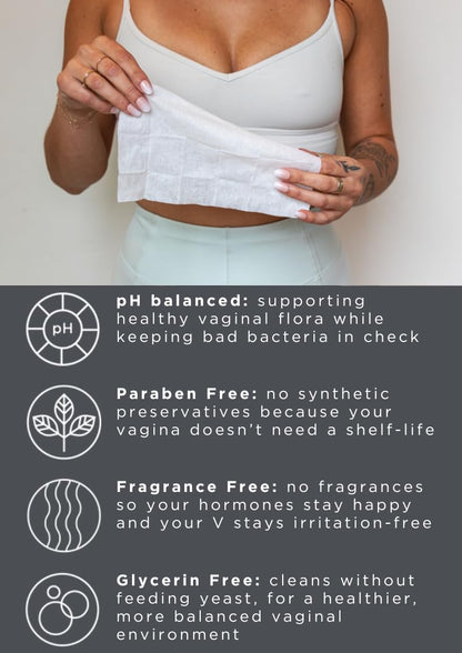 Flushable Feminine Wipes Individually Wrapped, Travel Size Wipes for Women, pH Balanced Fragrance Free Period Wipes, Mini Hygiene Products (20 Pack)