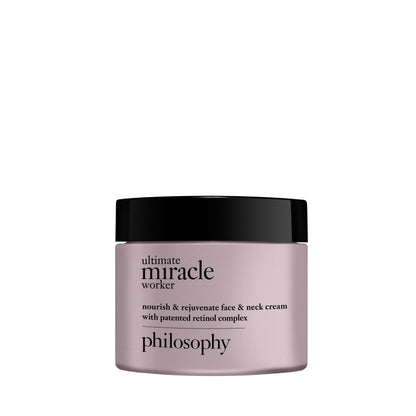 philosophy ultimate miracle worker nourish & rejuvenate face & neck cream - with patented retinol, ceramides & pro-collagen peptides - smoothes fine lines & wrinkles - fast absorbing moisturizer