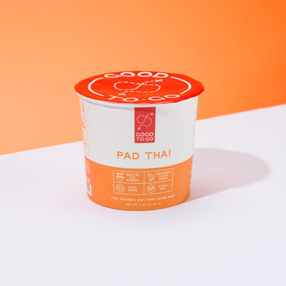GOOD TO-GO Instant Lunch & Dinner Cups (8-Pack) | Gluten-Free | Real Food Ready in Under 10 Minutes! | Microwavable Food Just Add Water Meals | Healthy, Delicious, Low in Sodium (Pad Thai, 8-Pack)