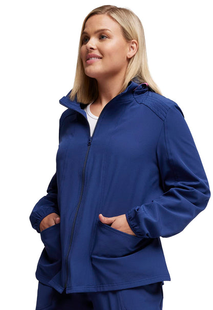 HeartSoul Break On Through Women Warm Up Scrubs Jacket Zip Front 20310