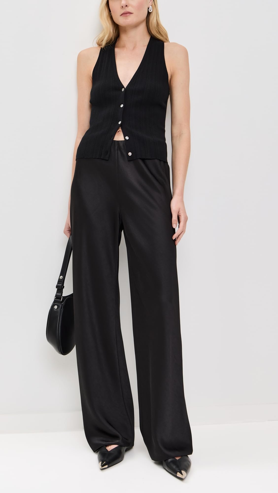 Vince Womens Fluid BIAS Pant, Black, X-Small