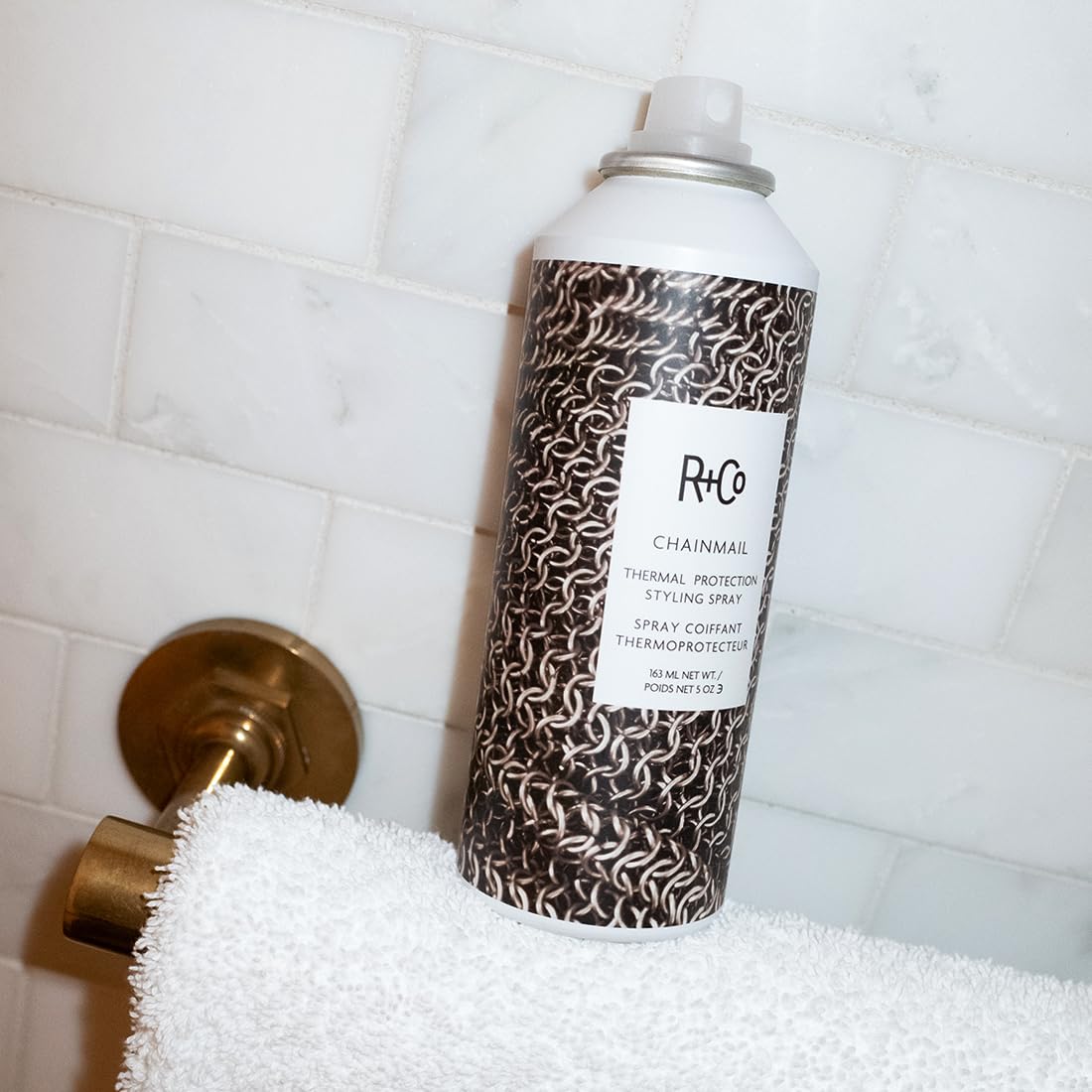 R+Co CHAINMAIL Thermal Protection Spray – Heat Protectant for Hair, Strengthens & Smooths, All Hair Types
