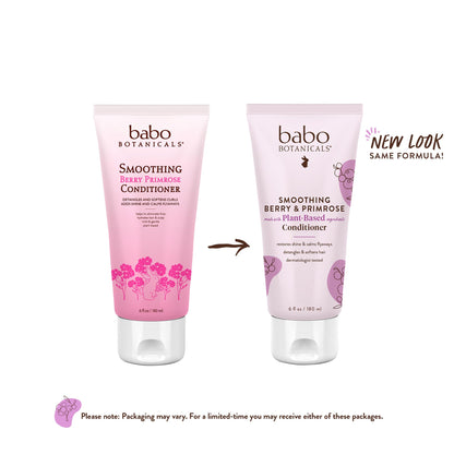 Babo Botanicals Smoothing Conditioner with Evening Primrose Oil, Coconut Oil and Provitamin B5 - For Babies, Kids and Adults with Tangly or Unruly Hair - Vegan