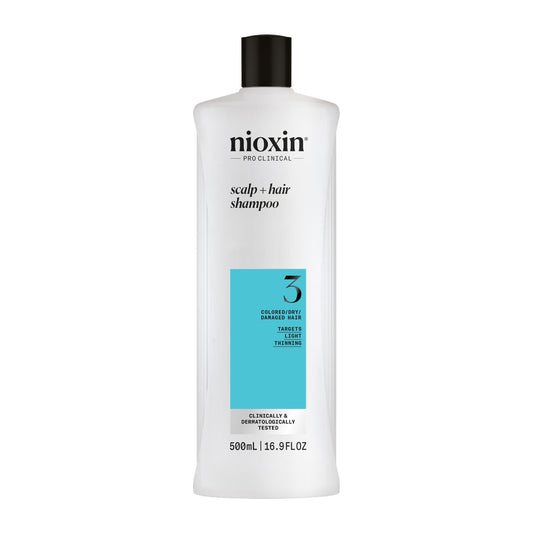 Nioxin System 3 Scalp + Hair Thickening Shampoo for Colored, Dry, & Damaged Hair with Light Thinning | Maintain Vibrant Color | Cleanse, Strengthen & Nourish with Niacinamide & Biotin