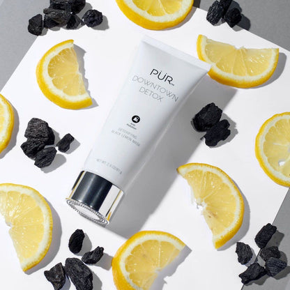 PÜR MINERALS Downtown Detox Detoxifying Black Lemon Face Mask, Helps Draw Out Impurities, Helps Soothe Skin, Charcoal, Lactic Acid & Green Tea Extract