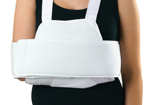 Medline Sling and Swathe Shoulder Immobilizer, Soft Pile Foam, Adjustable Straps, Fits Right/Left Arm, Size S/M (30 Inches - 46 Inches), 1 Each
