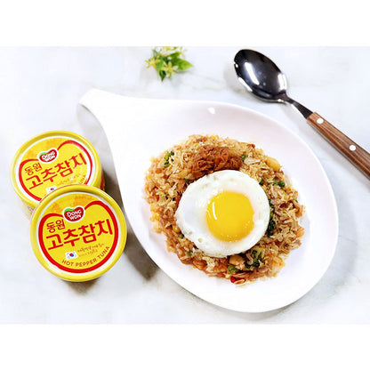 Dongwon Tuna Can Hot Pepper Sauce, 100g(3.5oz) x 10can - Korean Canned Tuna 고추참치