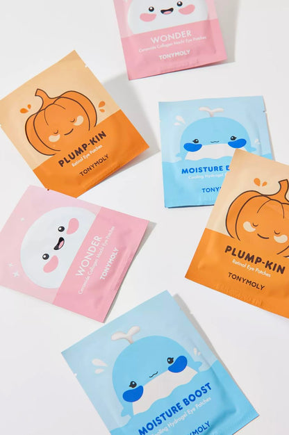 TONYMOLY 6 Pc Assorted Hydrogel Eye Mask Set, Heart Eyes Ornament - Reduce Fine Lines, Wrinkles, Dark Circles, Moisturizing, Nourishing - Collagen, Hyaluronic Acid, Retinol
